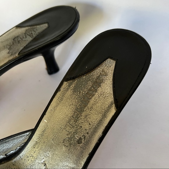 A MARINELLI - GRAY w/BEADS BLING - LOW KITTEN HEEL SANDAL Shoes - size 8 - Picture 3 of 7